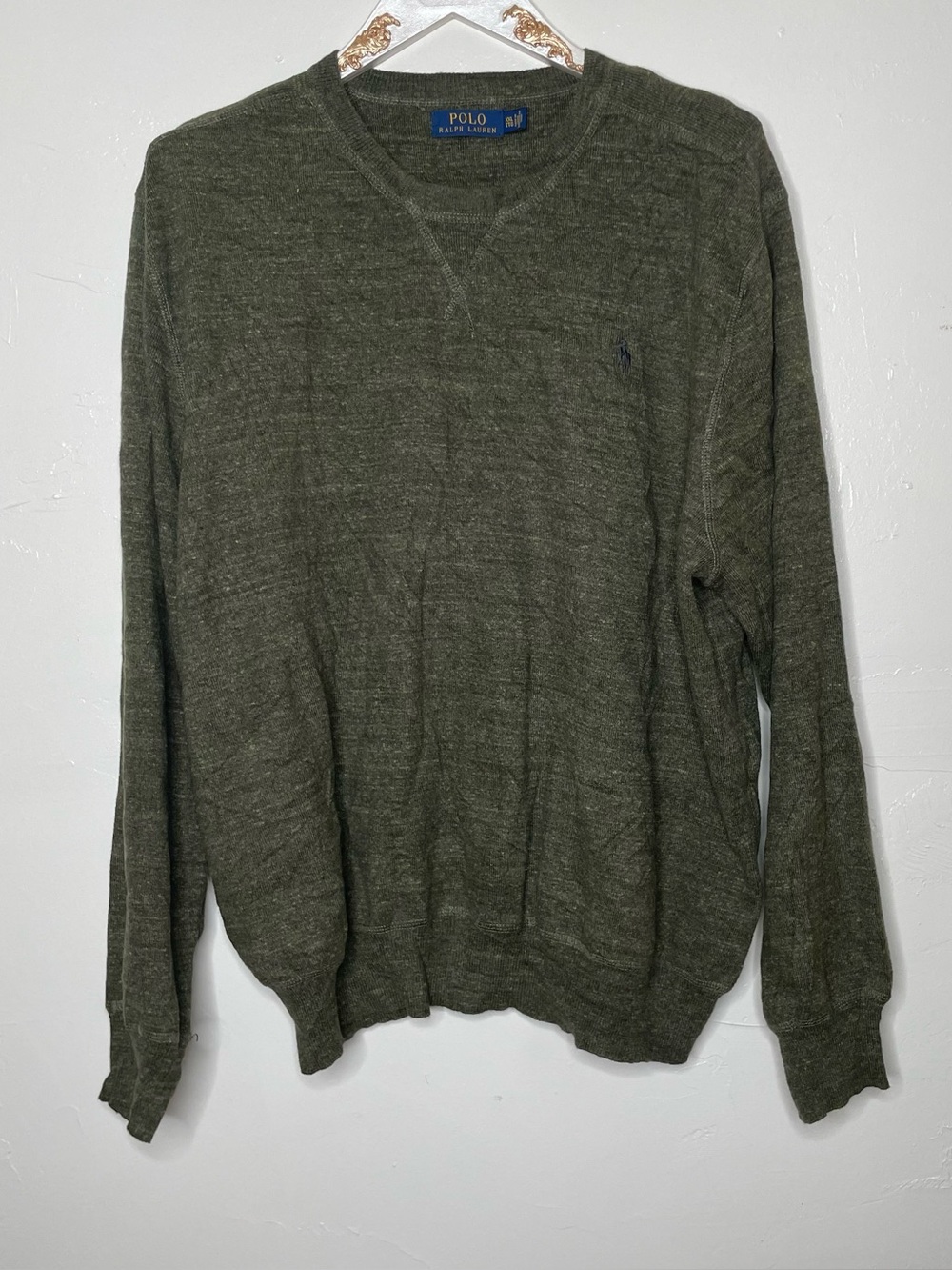 POLO RALPH LAUREN MENS GREEN CREWNECK SWEATER SZ XXL